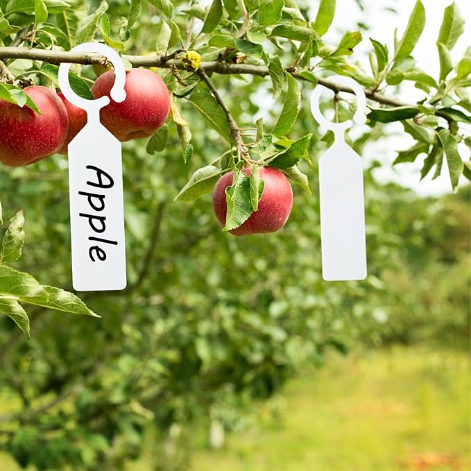 KINGLAKE 100 Pcs Thick Plastic Plant Tree Tags Markers Nursery Garden Labels