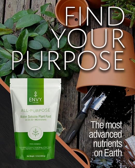 ENVY All-Purpose Plant Fertilizer, 9 Pound (3X 3lb) - Makes 900 Gallons, for Indoor and Outdoor Plants, Pet Safe, Water Soluble, Made in USA