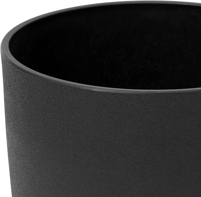 LA JOLIE MUSE 20inch Tall Planters Set of 2,Black Indoor/Outdoor Planters with Trays,Tree Plant Pots for Front Door,Patio and Deck