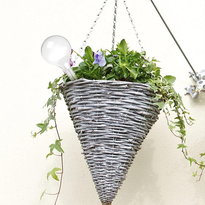 2 Pack Small Self-Plant Watering Globes – Automatic Plant Waterer Bulbs, Plant Watering System for Indoor and Outdoor Potted Houseplants, Plant Watering Devices (White, Small Size)
