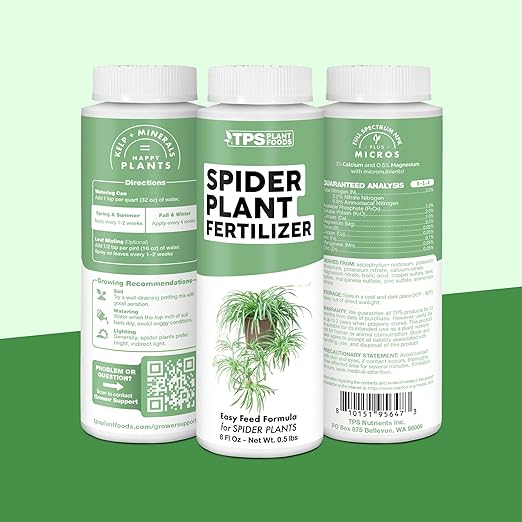 Spider Plant Fertilizer – Liquid Plant Food for Longer Runners, Greener Leaves & Healthy New Growth, 8 oz