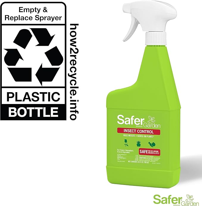 Safer Brand Garden Insect Control and Killer Spray – Kills Aphids Beetles, Boxelder Bugs, Caterpillars, Earwigs, Spider Mites, Stink Bugs & More – Natural Oils Gentle on Plants, SG5110 – 24 fl oz
