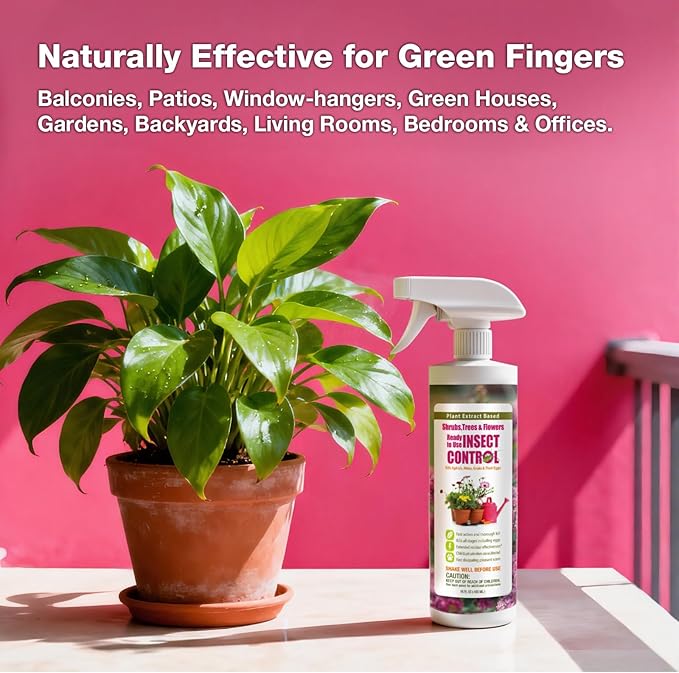 EcoVenger® Garden Insect Control 16 oz | Kills Aphids Armyworms Mealybugs Spider Mites Gnats and Eggs | Indoor Outdoor | Plant-Based Child and Pet Safe