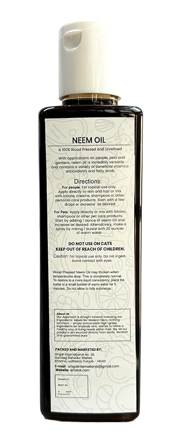 Raslok Pure Natural Neem Oil | Wood Pressed (7, Ounces)