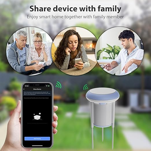 Smart Soil Moisture Meter: WiFi Soil Meter with Moisture/Temperature Sensor, Soil Moisture Sensor with App Remote Control, Soil Tester for Plants, Garden, Lawn and Greenhouse