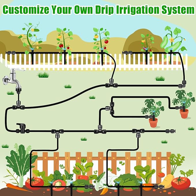 20 Pack 1/4" Quick Connect Fittings Elbow Connectors,1/4 Inch Irrigation Tubing Fittings Anti-Drop Push to Connect Fittings Locked Elbow for 1/4 Inch Drip Irrigation Tubing Garden Irrigation System
