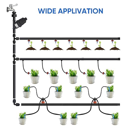 0.5 GPH Pressure Compensating Drippers for Garden System: Self-Cleaning Constant Flow Drippers for 1/4 Inch Drip Irrigation Tubing - Drip Irrigation Emitters for Drip Irrigation System Users (60pcs)