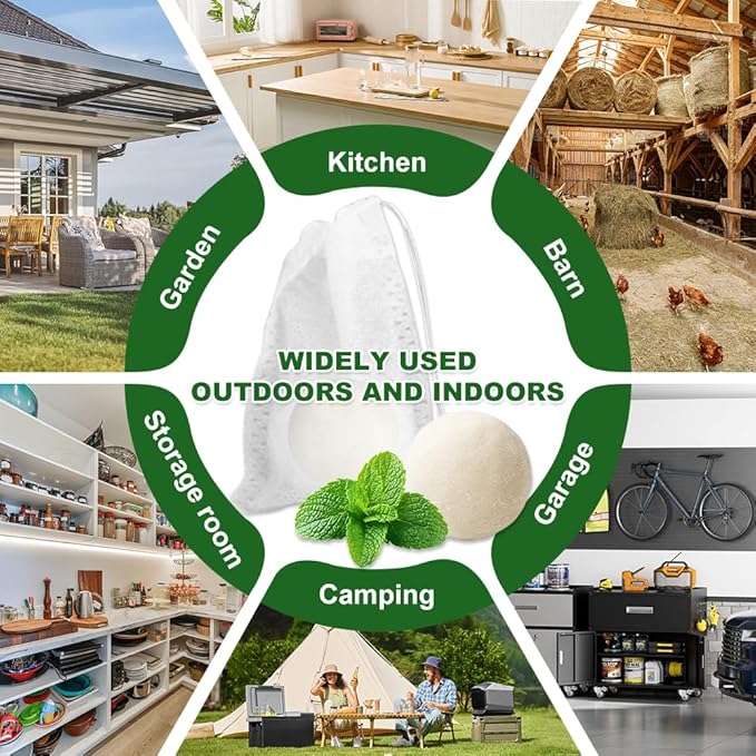 Mouse Rodent Repellent-Peppermint Oil Insect Repellent Balls Repels Rats, Squirrels & Spiders, Ants, Roach and Rodents,Pest Control for Indoor/Outdoor, Garage, Attic & RVS Protection