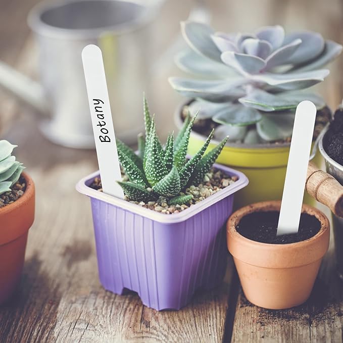 Plastic Plant Labels,100 PCS 6 Inch Plant Tags,Vegetable Gardening Tags,Seed Labels,Nursery Plant Markers and Labels,Plant Label Stakes with Permanet Marking Pen Plant Markers for Outdoor Indoor