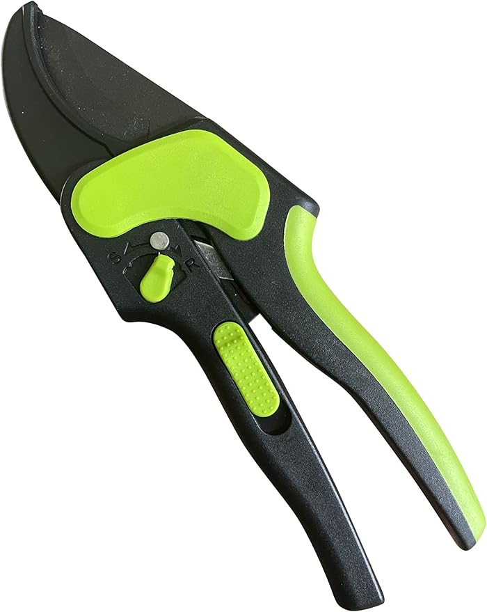 Garden Guru 2 in 1 Ratchet Pruning Shears Clippers – 4X Cutting Power – Ratcheting Garden Anvil Pruners Scissors - Ergonomic Grip - Makes Tough Cuts Easy - Great for Seniors & Arthritic Hands (4 Pack)
