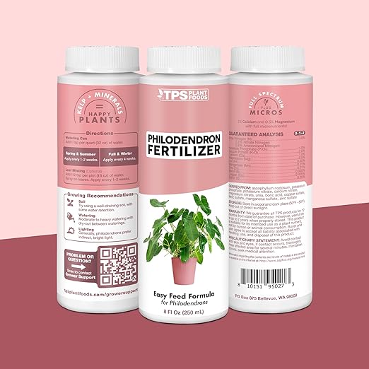 Philodendron Fertilizer – Liquid Plant Food for Bigger Leaves, Lush Foliage & Steady New Growth, 32 oz