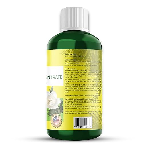 GARDENWISE Organic Premium Kelp Seaweed Fertilizer for Gardenia - Liquid Fertilizer - Liquid Plant Food - Nutrient-Rich Soil Enhancer - Natural Plant Food for Gardenia Plant (32 OZ)