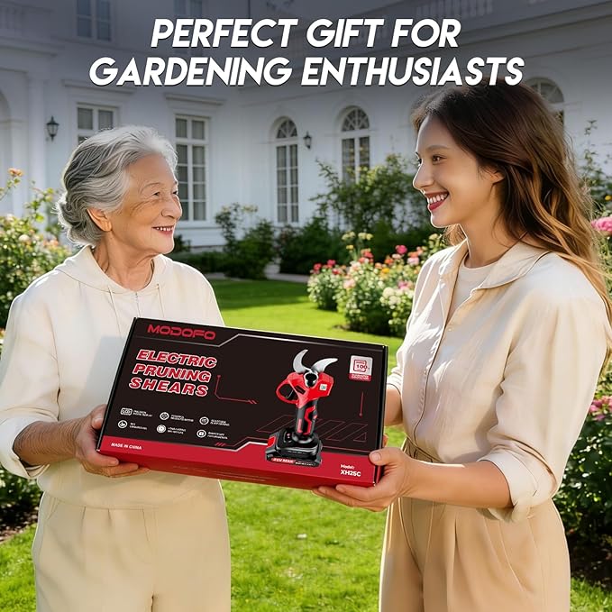Electric Pruning Shears,1.4" Cutting Diameter Cordless Power Pruner with LCD Display, Brushless Motor Pruning Shears with One 2000mAh Rechargeable Batteries for Garden Tree Pruner Branch