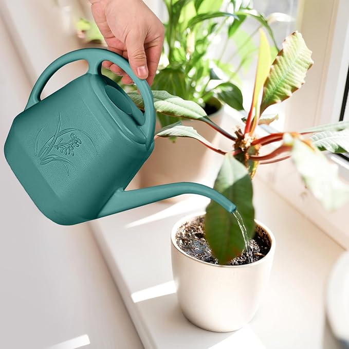 Grip Plastic Watering Can - for Indoor and Outdoor Plant - 1/2 Gallon -Green