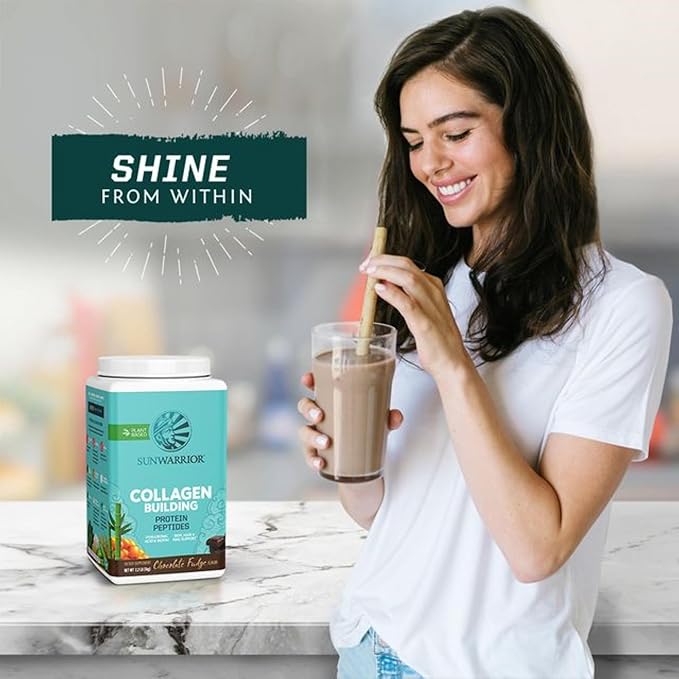 Vegan Collagen Protein Powder for Women Silica Plant Based Collagen Powder Chocolate Flavor Vegan Hair Skin and Nails Vitamins Non-GMO No Added Sugar Soy Dairy & Gluten Free (Chocolate, 40 Servings)