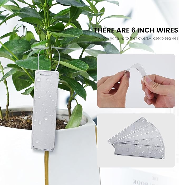 Metal Plant Labels, Aluminum Plant Tags, Aluminum Plant Label for Seedlings Garden Tree, Double Sided Write on Labels for Outdoor, Waterproof Metal Tags(50 Pcs)