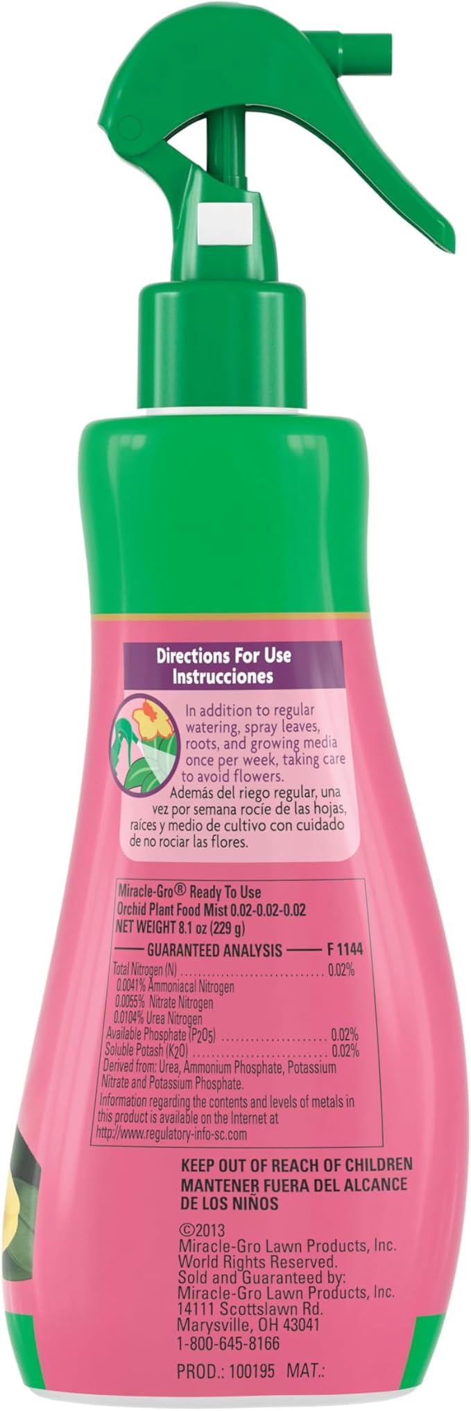 Miracle-Gro Ready-to-Use Orchid Plant Food Mist - Fertilizer Mist for Indoor Blooming Orchids - 8 fl. oz. (2 Pack)