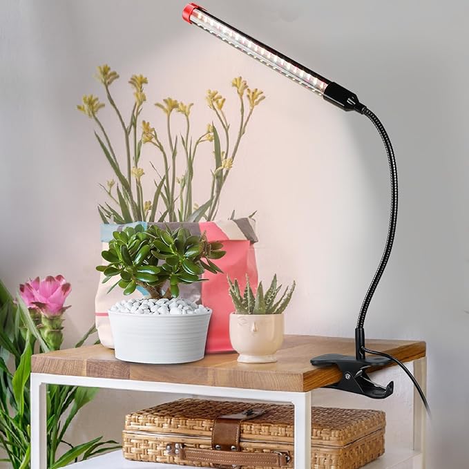 Game Changer! FECiDA 2026 2Pack 9 Watt Power Draw, NO Need Adapter, Clip Grow Lights for Small Indoor Plants, Bonsai, 4/8/12H Timer, Enough Bright Like Sun for Your Plants