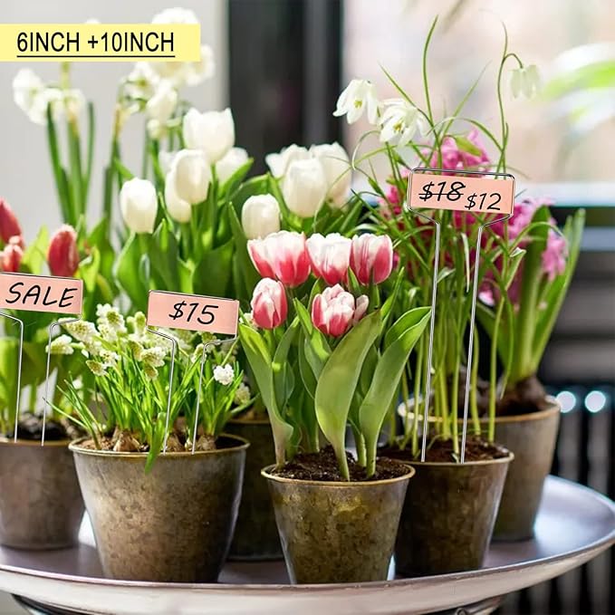 30-Pack Copper Plant Markers Metal Plant Labels 6in&10inch Plant Markers for Outdoor Plants, Garden Markers Plant Labels for Seedlings Herbs Flowers Vegetables Tree Tags Gardening Gifts