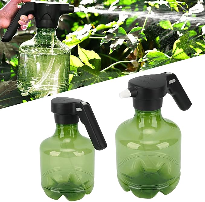 Tyenaza Electric Spray Bottle, 3L Rotating Nozzle Automatic Garden Sprayer Can 800mah USB Rechargeable Continuous Spray Bottle for Garden, Fertilizing, Cleaning(Green)