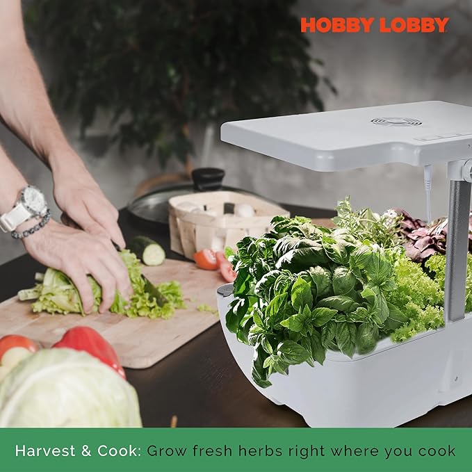 Smart 12 Pod Herb Garden Planter Indoor Kit for Growing Basil, Mint, Thyme & More - Self Watering Indoor Garden Hydroponics Growing System w/ Health Tracker - Low Maintenance Home Gardening Gifts