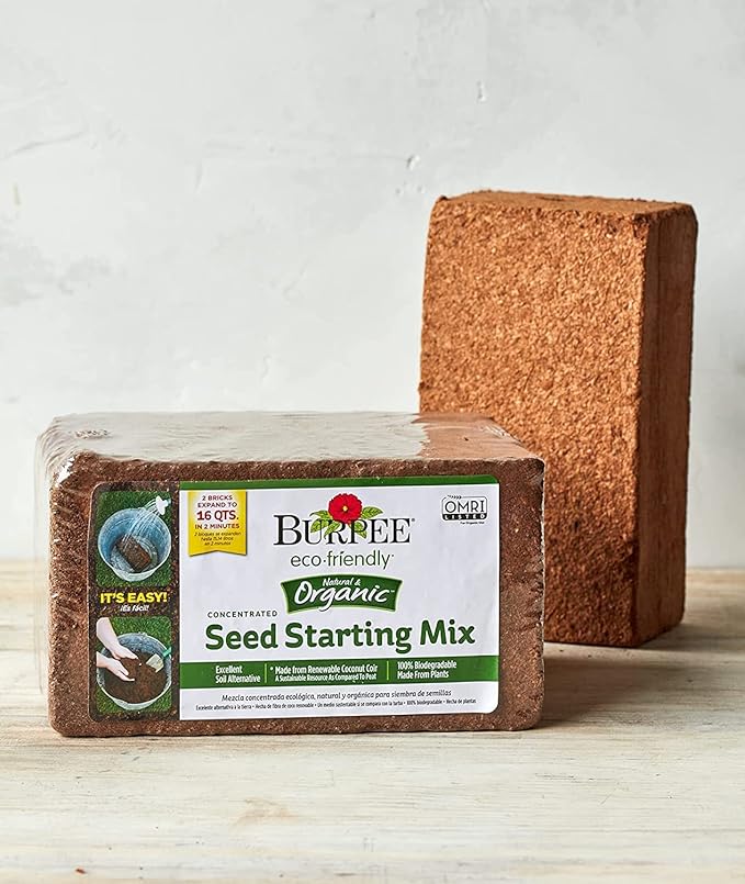 Burpee Organic Coconut Coir Concentrated Seed Starting Mix, 16 Quart (Pack of 12)