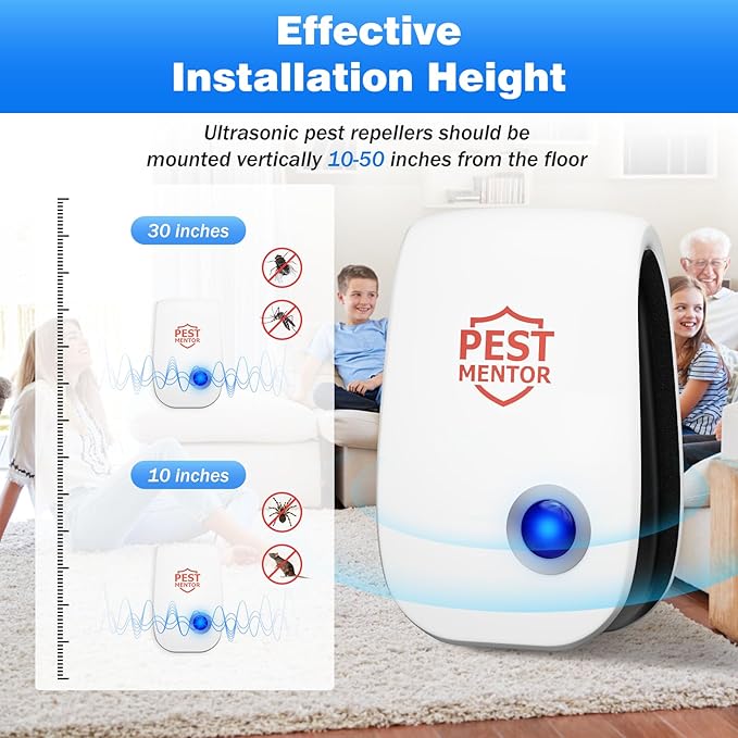 Ultrasonic Pest Repellent-10 Packs, Pest Control Insect Repeller for Bugs, Mouse, Mosquito, Roach, Rodent, Spider, Family Friendly Pest Control for Home Office Kitchen