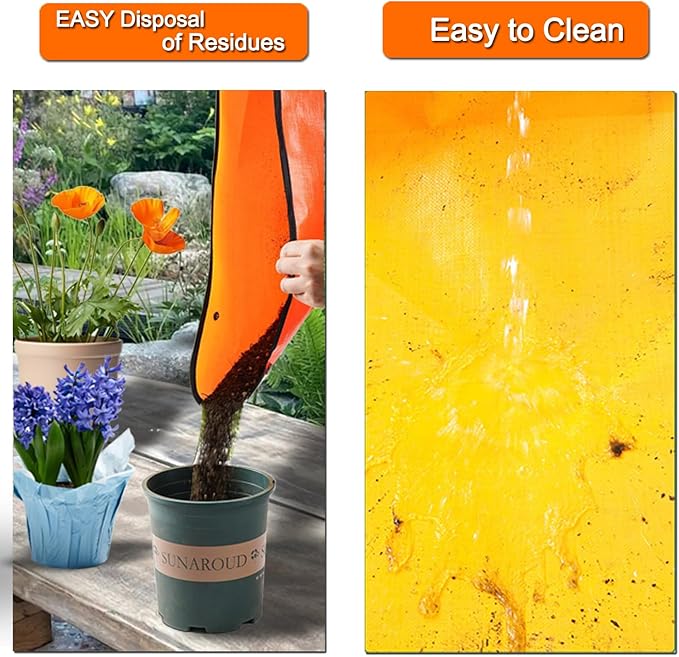 39"x30" Orange Thickened Repotting Mat for Plant Transplanting, Waterproof Tray for Potting Soil Mess Control, Portable Gardening Mat with Protective Gloves, Best Gift for Gardeners