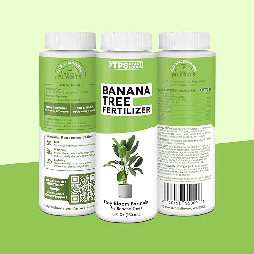 Banana Tree Fertilizer – Liquid Fertilizer for All Banana Tree Varieties, Supports Growth & Fruiting, 1 Gallon