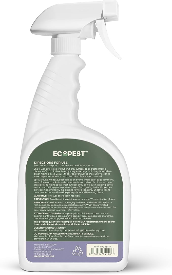 Stink Bug Spray, 22 oz. | Natural, Plant-Based Stink Bug Killer for Indoor and Outdoor | Home Pest Control Spray and Repellent for Stink Bugs | Made with Clove Oil, Safe Around Children and Pets