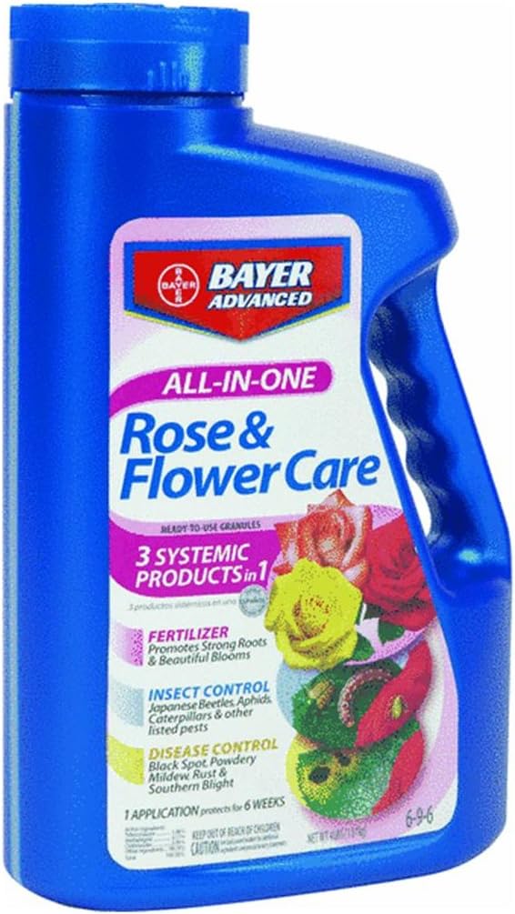 BioAdvanced All-In-One Rose and Flower Care Fertilizer, Granules, 4 lb, Rose Fertilizer and Disease Control