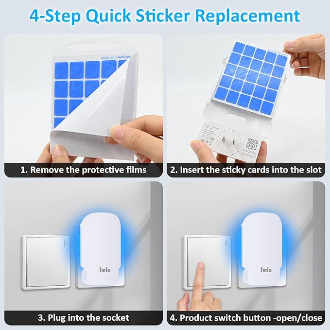 Bug Zapper Refill Cards for imio Flying Insect Trap for T10 & T20, Double Sided Sticky Card, High Efficiency Stick Fruit Flies, Gnats, Moths, Houseflies 6Pcs (Refill Cards Only, Device not Included)