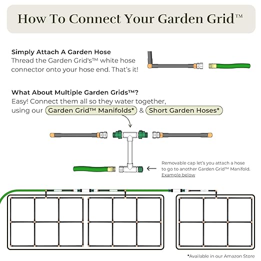 Garden Grid Watering System, 2x4 | Drip Irrigation System for Garden Beds - But Better | Pre-Assembled, Waters Every Plant, 1-Minute Setup, Lasts 5-10x Longer Than Drip | USA-Made Quality | 22.5"x44"
