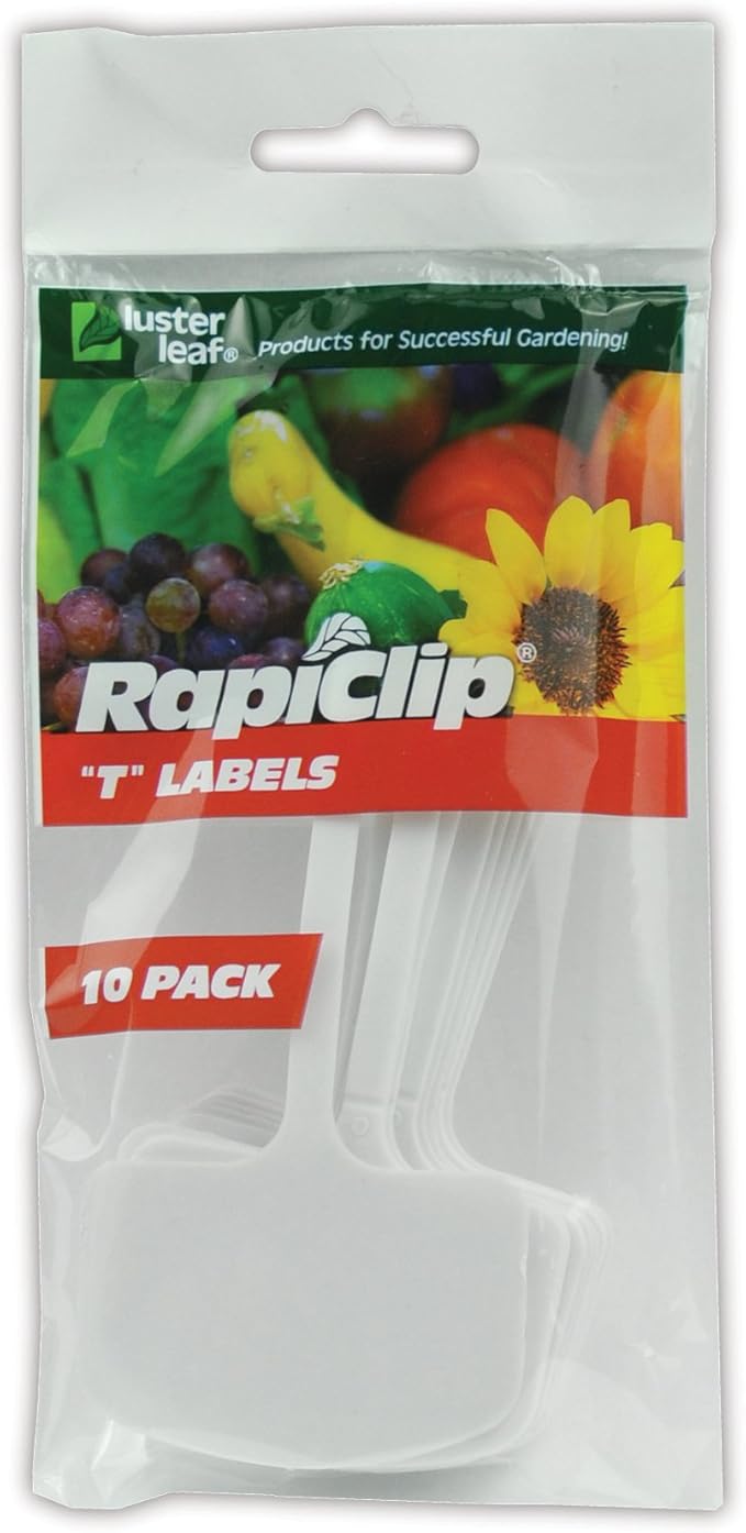 Luster Leaf 820 Rapiclip Plastic T Label Plant Marker, Pack of 10