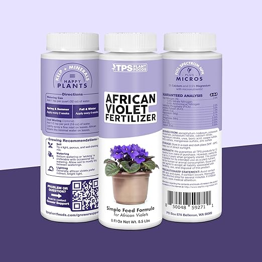 African Violet Fertilizer – Liquid Plant Food for More Blooms, Rich Green Leaves & Healthy Root Development, 8 oz