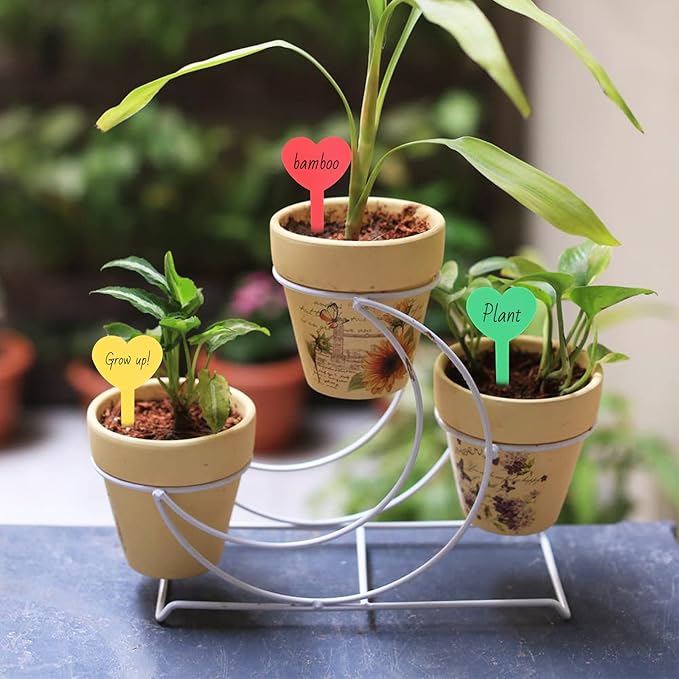 100 pcs Plastic Plant Labels, Thick Garden Labels Plant Tags Seeding Labels, Garden Marker Vegetable Gardening Tag Seed Stake Tag for Outdoor Indoor Potted Plants with Permanent Marking Pen
