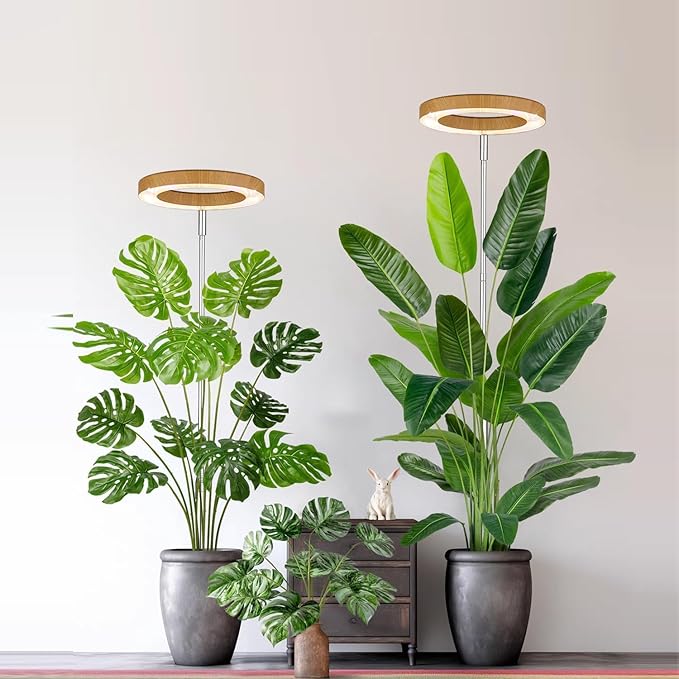 yadoker Plant Grow Light, LED Growing Light Full Spectrum for Indoor Plants, Paired with a Soil Tester,Height Adjustable, Automatic Timer, 5V Low Safe Voltage,Idea for Large Plant Light