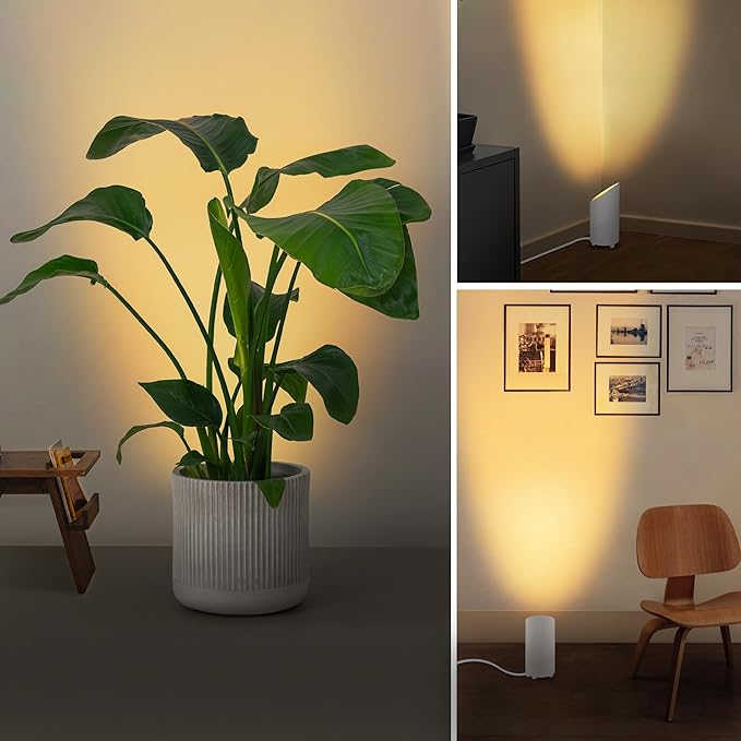 SUNVIE 2 Pack Uplighting Indoor Floor Can Light, 5W Up Lights with 2700K LED GU10 Bulbs, Uplights Floor Spot Lights Indoor for Home Accent Lighting, 5.9 FT Plug Cord & Foot Switch