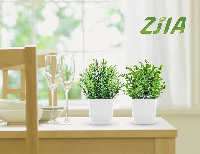 4 Pack Fake Plants Small Artificial Greenery Faux Plants Indoor for Home Farmhouse Bathroom Shelf Decor