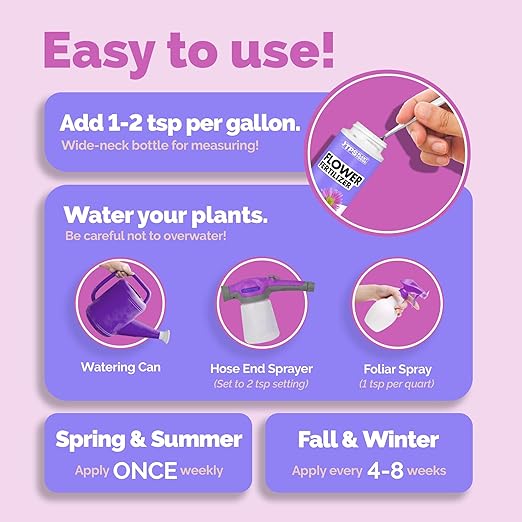 Flower Fertilizer – Liquid Plant Food for More Blooms, Bigger Flowers & Vibrant Color, 1 Gallon
