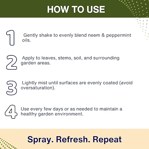 Neem & Peppermint Plant Spray for Garden, Vegetables & Indoor Plants – Botanical Leaf Care Mist, Supports Clean Healthy Leaves, Ready-to-Use Garden Spray for Fruits, Herbs & Houseplants