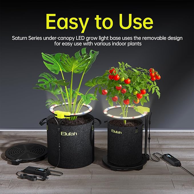Saturn720 72W Under Canopy LED Grow Light, Full Spectrum Grow Lights for Indoor Plant Seeding/Veg/Bloom, Adjustable Height 12''-22'', 3-in-1 Controller Plant Light for 2x4ft Indoor Growing