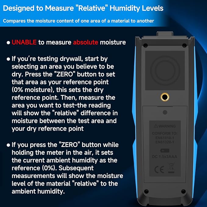 Wood Moisture Meter for Lumber Pinless Moisture Tester for Drywall with Colorful Screen Moisture Sensor for House Firewood Moisture Detector for Walls Moisture Reader for Wood Wall Water Leak Detector