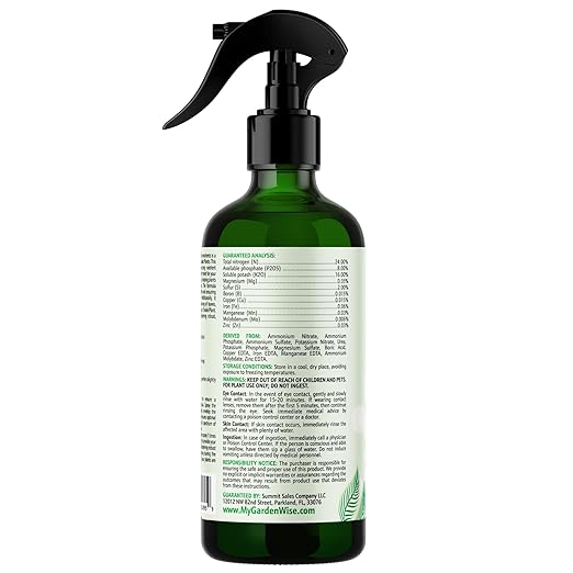 GARDENWISE Professional Foliar Plant Spray with Essential Micronutrients 3-1-2 for Snake Plants, Dracaena trifasciata, Sansevieria - Liquid Fertilizer - Plant Food - Plant Shine - Plant Care (8 OZ)