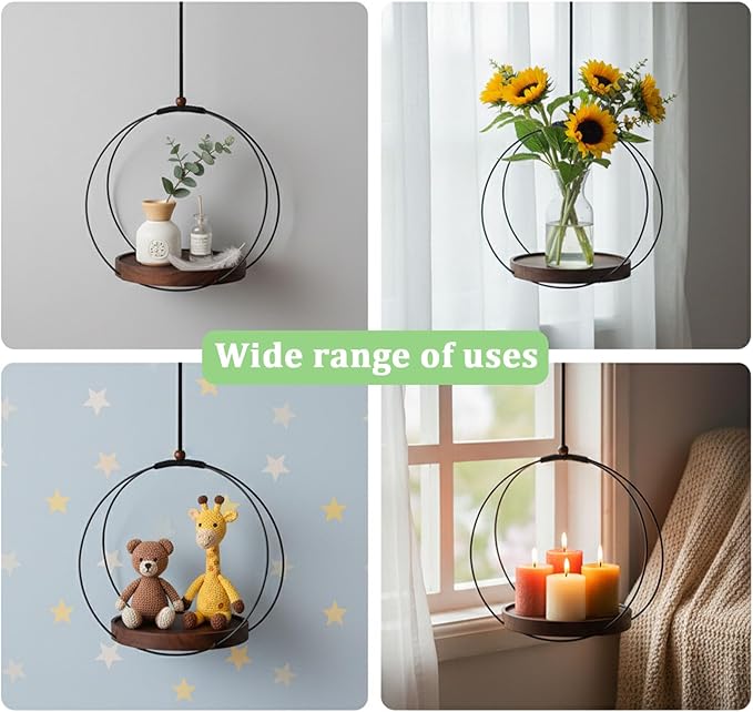 Hanging Planters for Indoor Plants,Black Hanging Plant Holder,Metal Plant Hanger Indoor for Home Garden Office Decor(Pots Not Included)