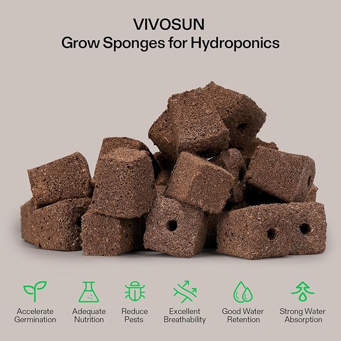 VIVOSUN Hydroponic Grow Kit, 1 Layer 36 Plant Sites 4 Food-Grade PVC-U Pipes Hydroponics Planting System with Water Pump, Pump Timer, Nest Basket and Sponge for Leafy Vegetables