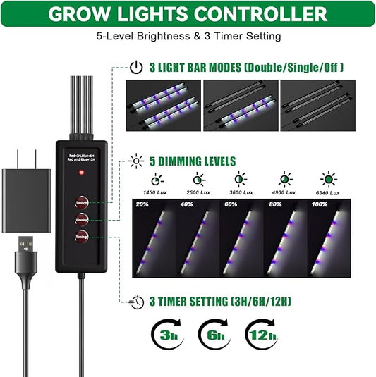 Seed Starter Tray with Grow Light,72-Cell Seed Starter Kit with Magnetic Hygrometer,Seed Germination Kit with Humidity Dome,User-Friendly Plant Germination Trays for Indoor Plants