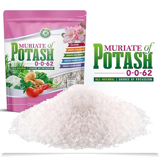 Muriate of Potash 0-0-62 Fertilizer Made in USA - MOP Potassium Plant Food for Indoor/Outdoor Plants, Flower Gardens, Fruit and Vegetable Gardens, Holistic Herbs, Trees and Green Lawns!