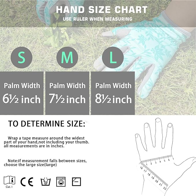 Gardening Gloves for Women Thorn Proof Garden Gloves, Leather Womens Garden Gloves Puncture Resistant, Touch Screen Working Gloves for Digging,Weeding,Planting Large