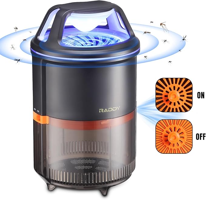 Raddy MS-1 Indoor Insect Trap with Suction, Electric Pest Killer for Fruit Fly/Mosquito/Gnats/Moths, Anti-Escape Net Design, Physical Pest Control, Flying Bug Catcher for Home Kitchen Greenhouse